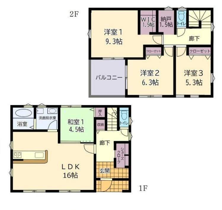 土浦市おおつ野7丁目　中古戸建の間取り