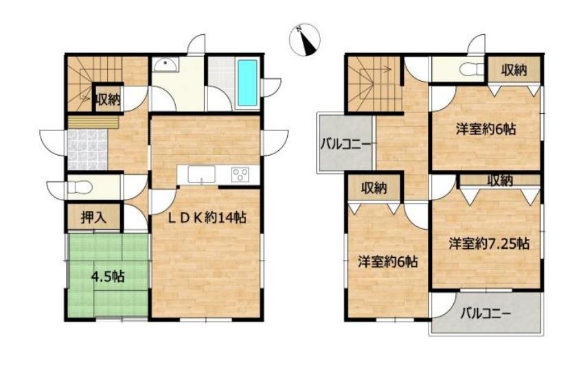 土浦市乙戸南2丁目　中古戸建の間取り