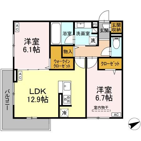 トリシアYH Ⅱの間取り