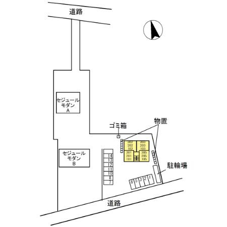 セジュールオッツT’の区画図