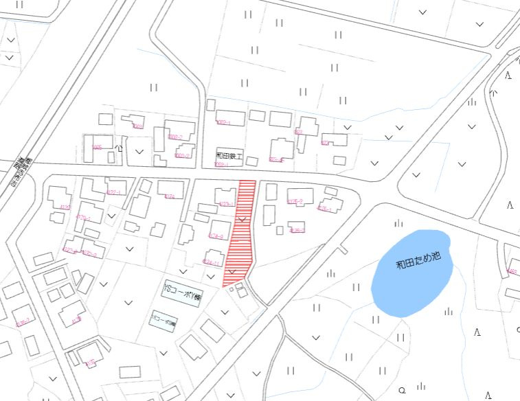 都城市南横市町の売地の土地図