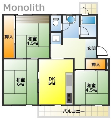 鶴山台36号棟の間取り