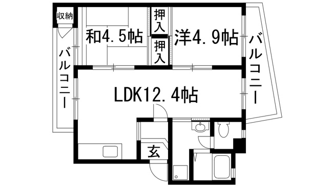 【間取り】 | 逆瀬川20号棟