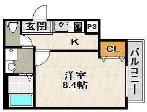 フジパレス仁川Ⅱ番館の間取り