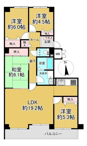 ライオンズマンション北鈴蘭台の間取り|間取り