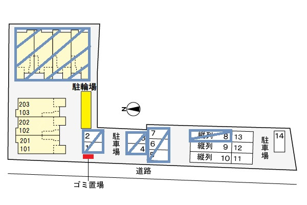 さくらフェリーチェⅡの区画図|駐車場