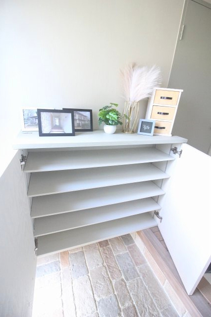 野木町若林の玄関|シューズボックスも完備！
