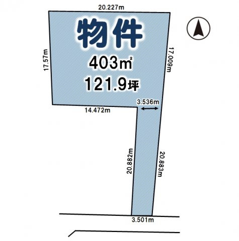 筑西市菅谷の土地図