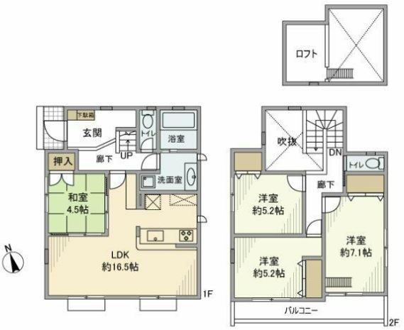 井田戸建の間取り|宅配ボックス完備♪