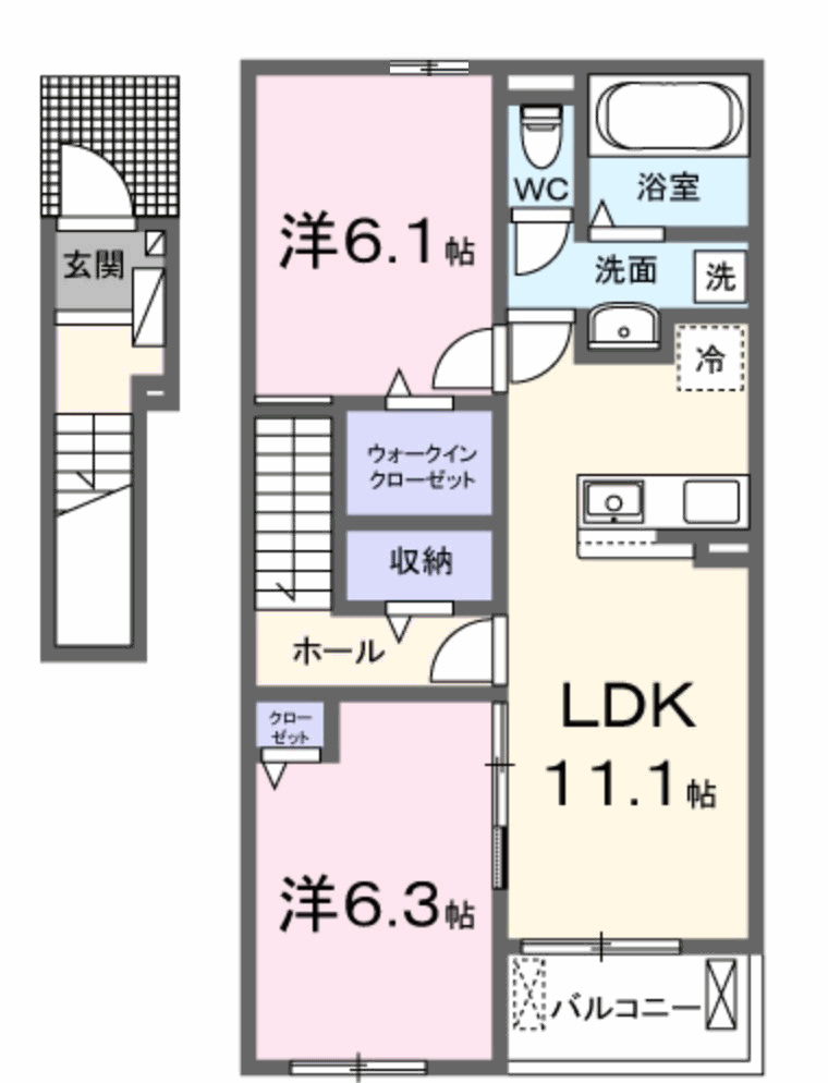赤穂市アパートの間取り