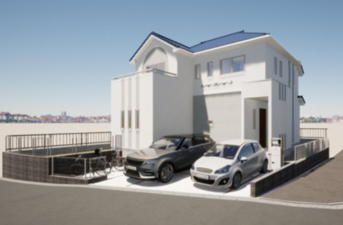 横浜市旭区上白根2丁目　新築戸建【仲介手数料無料】の外観パース