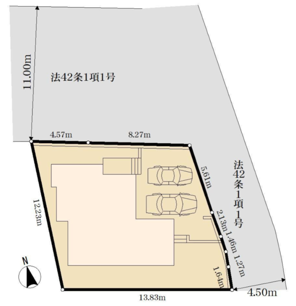 横浜市旭区上白根2丁目　新築戸建【仲介手数料無料】の区画図