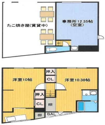 生野区中川一丁目店舗　BRAVI不動産の間取り|【生野区中川一丁目店舗付住宅】間取り