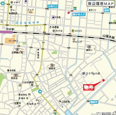 【地図】 | クレイドルガーデン防府市勝間 第３ (３号棟） | 案内図です。