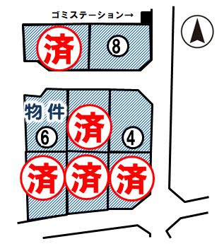 《分譲地》栃木市沼和田町　全8区画（区画6）の区画図|区画図