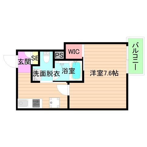 大阪市城東区新喜多２丁目のアパートの間取り