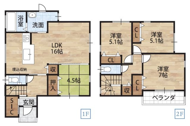 西浜3丁目Ⅳ・新築戸建の間取り