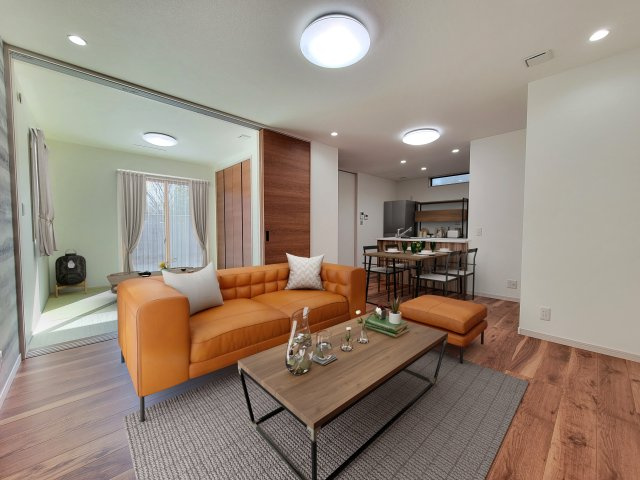 西浜3丁目Ⅳ・新築戸建の居間・リビング|家具小物はイメージです。