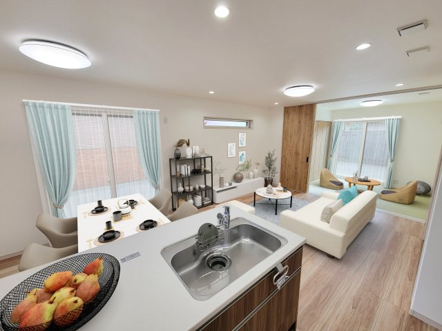 西浜3丁目Ⅳ・新築戸建の居間・リビング|家具小物はイメージです。