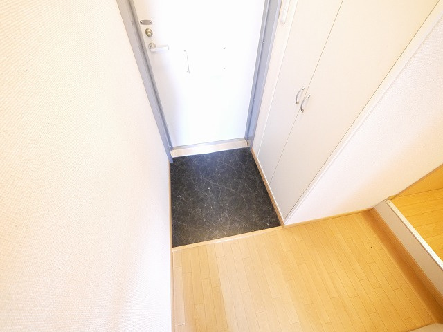 レオパレスビューヒルズテンの玄関