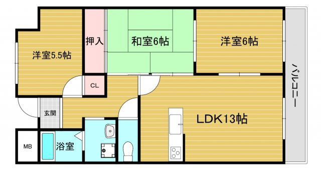 ブエナビスタ和泉中央の間取り|反転タイプ有