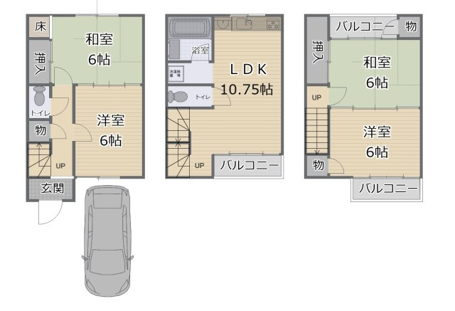 【間取り】 | 堺市堺区向陵中町６丁（榎小学校）