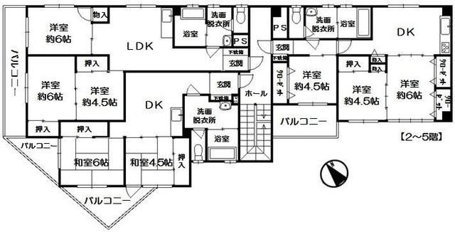 北九州市八幡東区西本町１丁目の一棟マンションの間取り