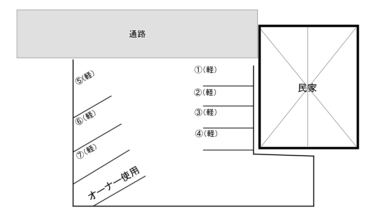 楚辺第3駐車場の区画図