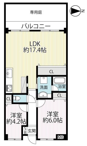 ◆京阪本線『中書島』駅徒歩４分＆３沿線利用可能◆令和６年８月フルリノベーション完了◆ペルル伏見桃山Ⅱの間取り
