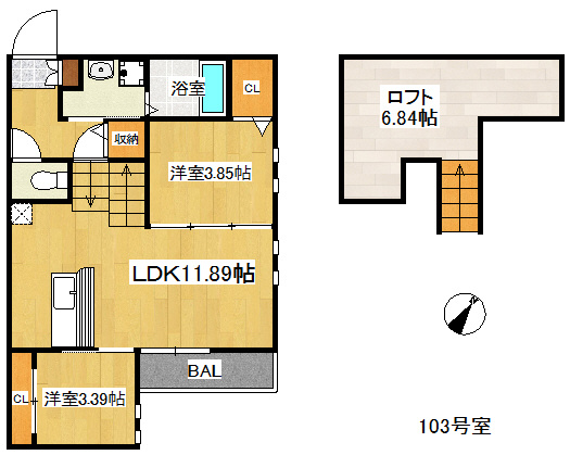 【間取り】 | 仲介手数料０円！初期費用が安いプライスホーム！　Grandtic Tong‘s大橋