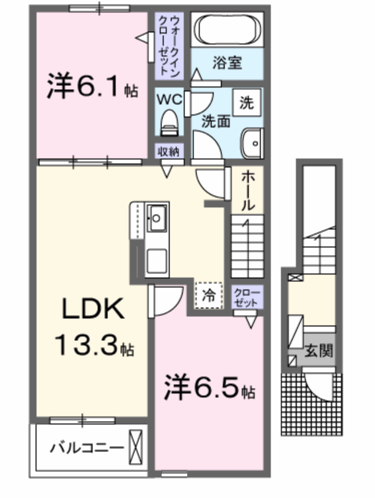 赤穂市アパートの間取り