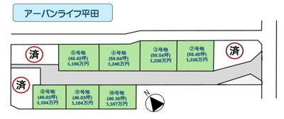 【区画図】 | アーバンライフ平田　３号地
