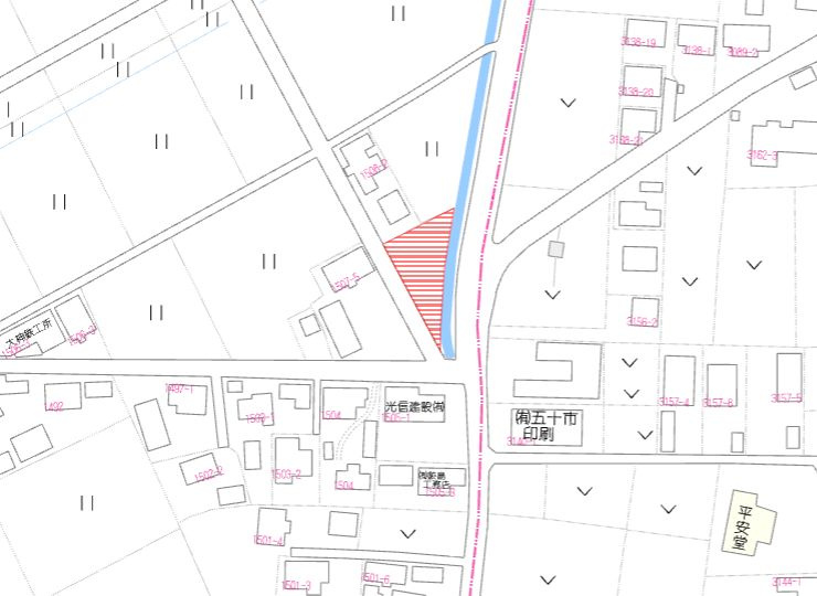 曽於市財部町下財部の売地の土地図