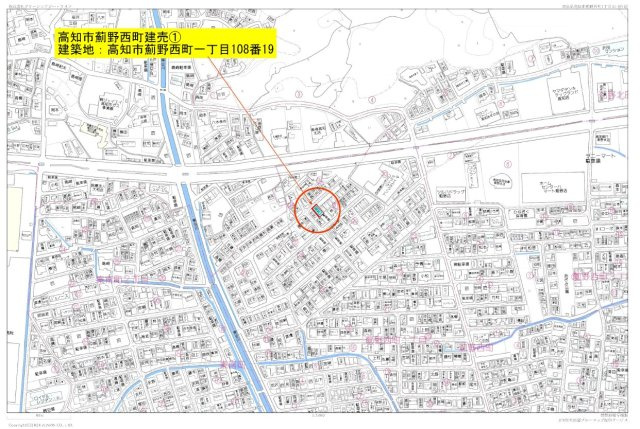 高知市薊野西町1丁目の地図