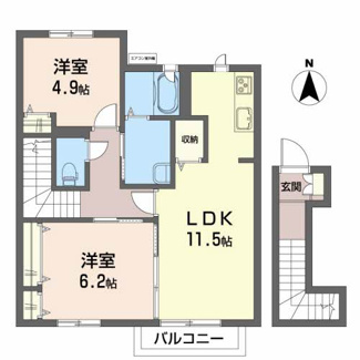 【間取り】 | プライムタウンB