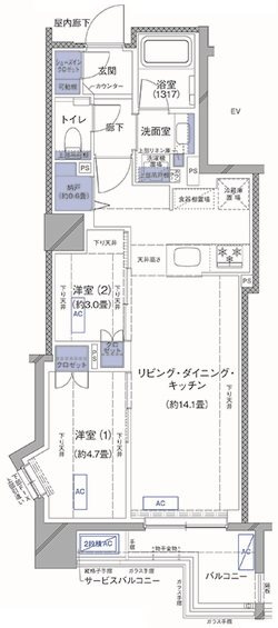 ラティエラ横濱大通り公園の間取り