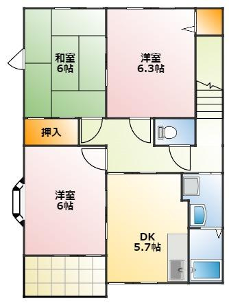 ハイステージ 弐番館 Bの間取り