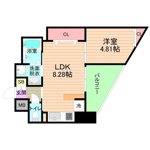 大阪市城東区蒲生２丁目の賃貸マンションの間取り