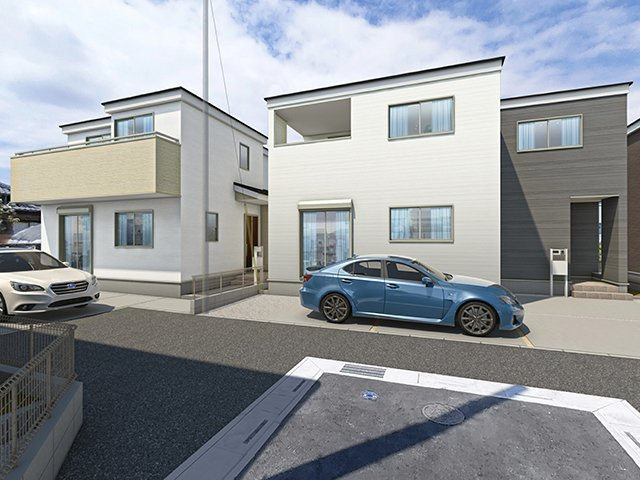 三郷市彦野1丁目　新築戸建　全7棟　3号棟の外観パース|【完成予想図】三郷市彦野1丁目・全7棟・新築分譲住宅