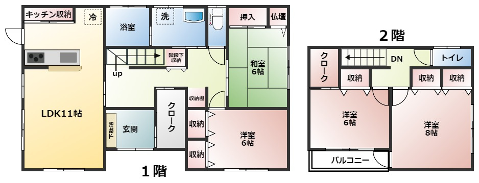 松江市美保関町　中古一戸建ての間取り