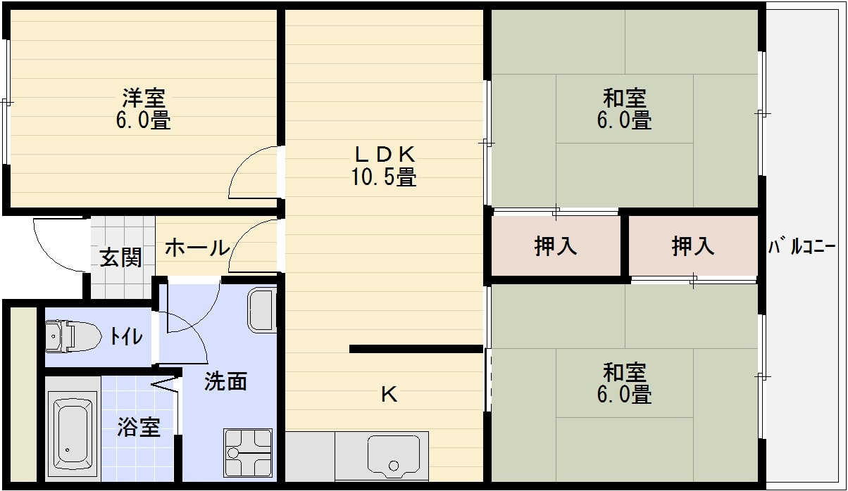 メゾンド玉手の間取り|メゾンド玉手（柏原市玉手町）　３LDK