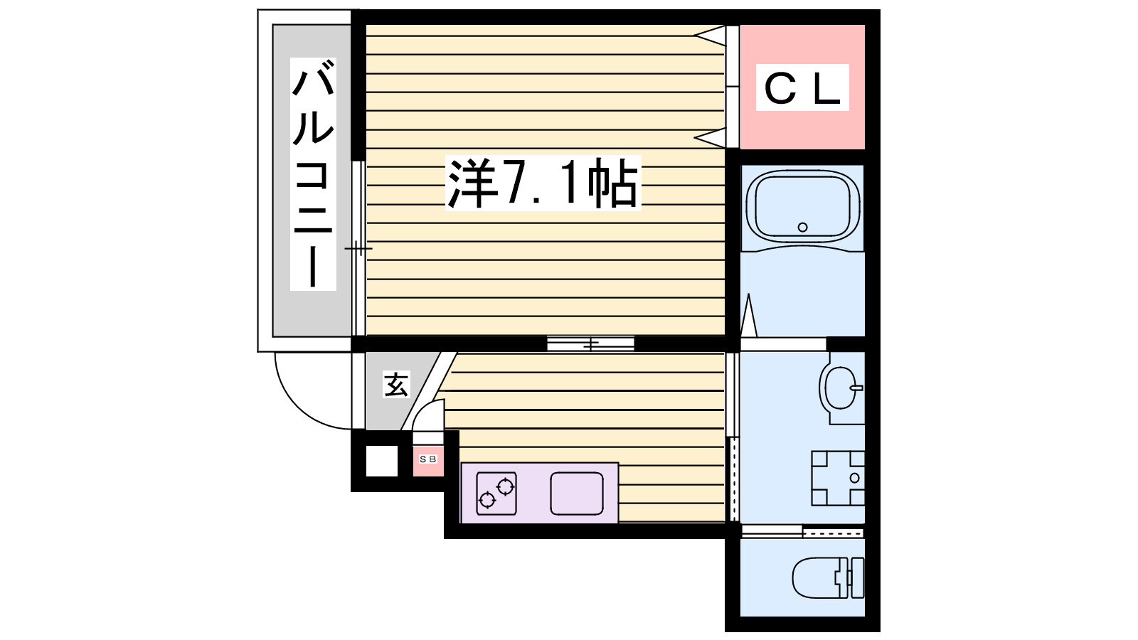 ジーメゾン塩屋の間取り