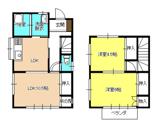 【間取り】 | 岩井西貸家