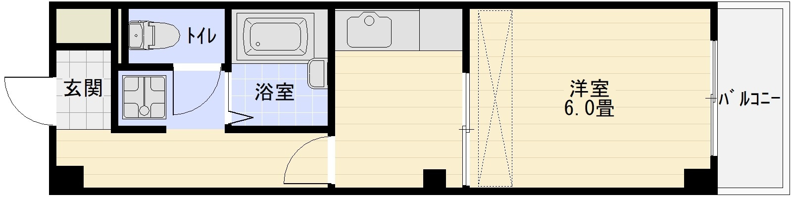 ドリームスクエアの間取り|（柏原市　関西福祉科学大学　関西女子短期大学　大阪教育大学　1K）