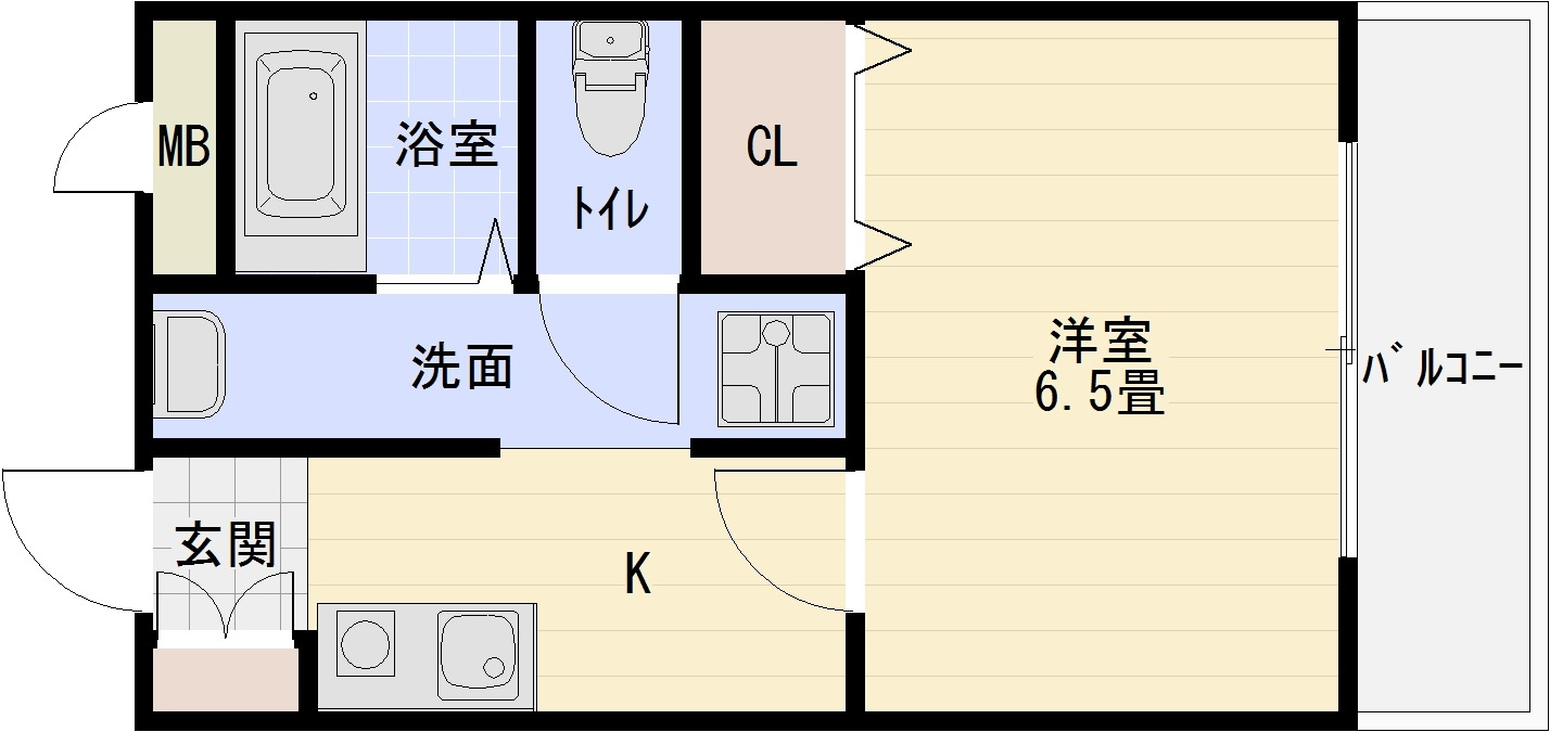 パブリックマンション2の間取り|パブリックマンション2（大阪教育大前駅）　1K