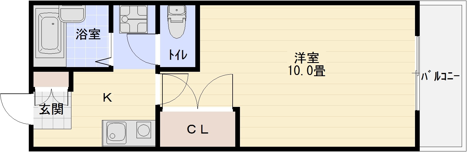 コンドウハイツの間取り|コンドウハイツ（柏原市旭ヶ丘）　1K　10畳