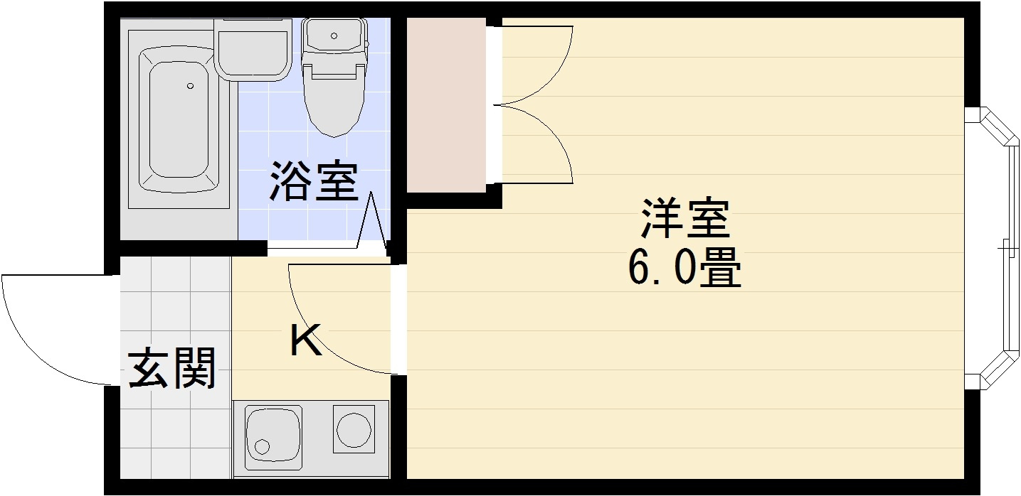 シティライフ柏原の間取り|柏原市　1K