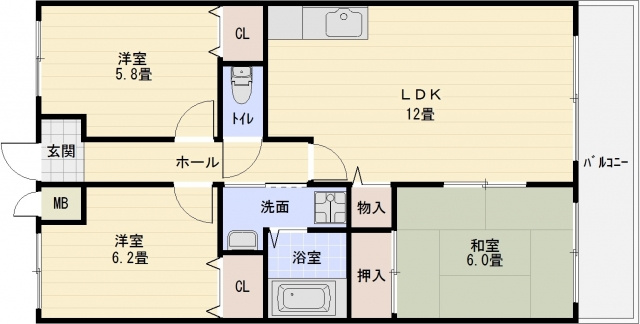 カーザｄｉポルタの間取り