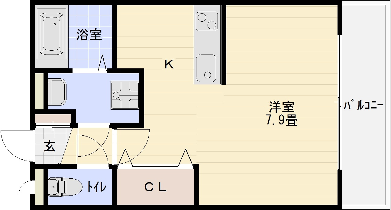 ソレイユの間取り|ソレイユ　1K　アパート　