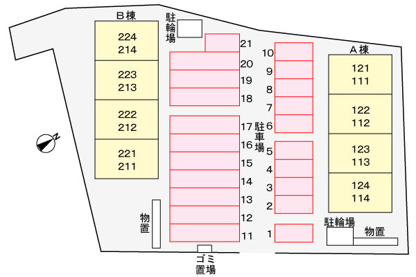 エーデルハイム　Ｂの駐車場|駐車場